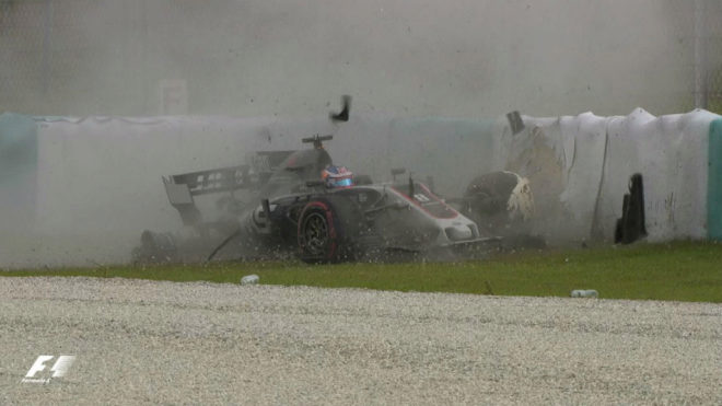  Grosjean Malasa accident 