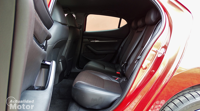 Rear seats of the Mazda3 5 doors 